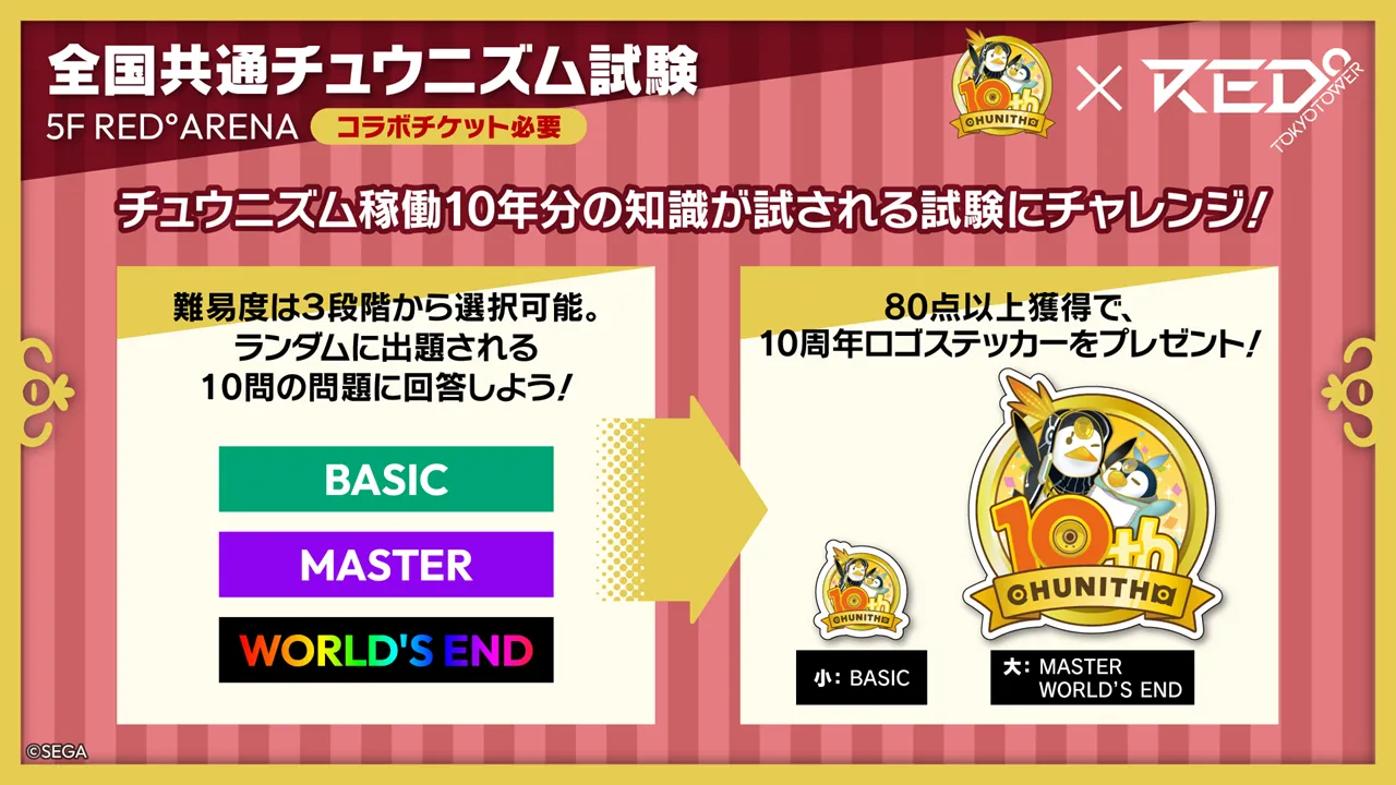 CHUNITHM10周年 大正義祭 | RED° TOKYO TOWER OFFICIAL WEBSITE