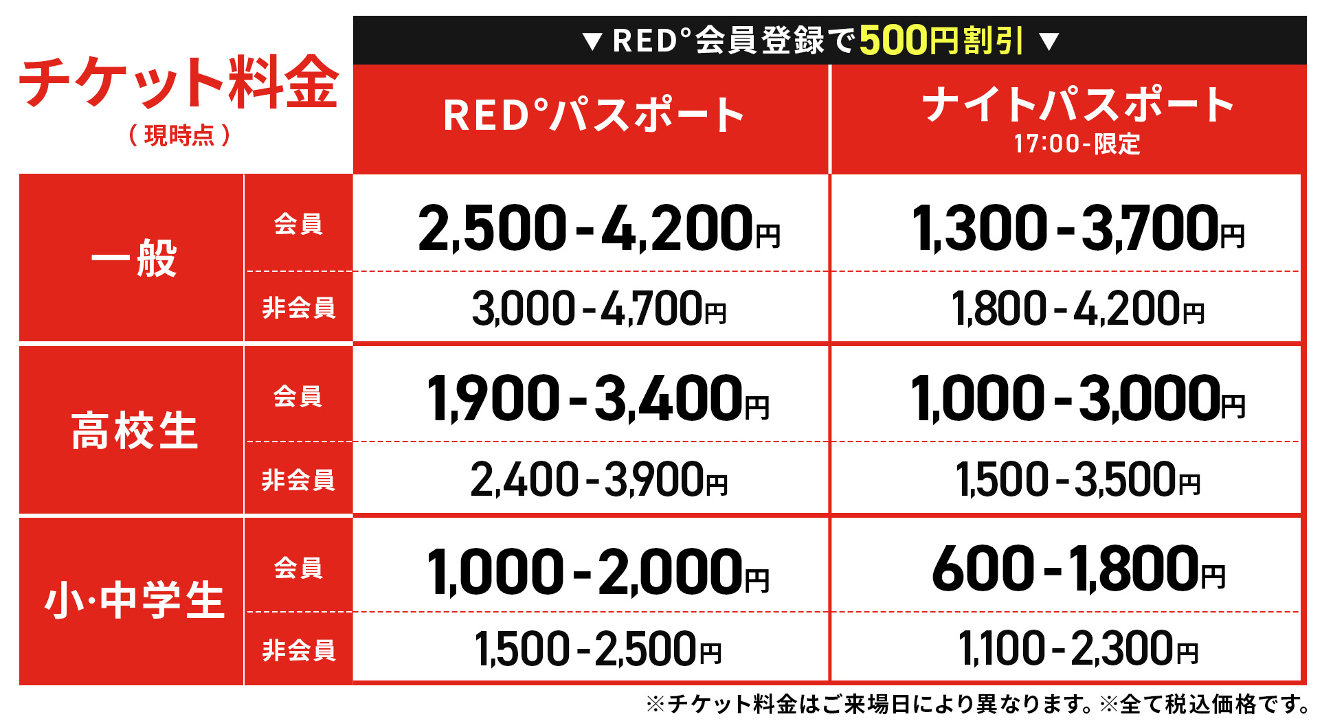 TICKETS | RED° TOKYO TOWER OFFICIAL WEBSITE